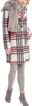 Check Pop Coat (Pink Multi) Women's Clothing