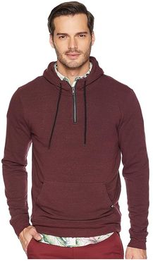 Tri-Blend 1/4 Zip Hoodie (Maroon Rust) Men's Sweatshirt
