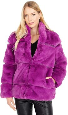 Sarah 2 Faux Fur Coat (Purple Clover) Women's Jacket