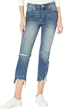 Madison High-Rise Crop Medium Wash Skinny Jeans w/ Raw Hem Detail in My Type (My Type) Women's Jeans