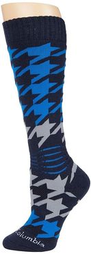 Houndstooth Over-the-Calf Snowboard Medium Weight 1-Pack (Navy) Crew Cut Socks Shoes