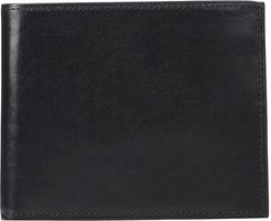 Old Leather Euro RFID Executive Wallet w/ Coin Pocket (Black) Handbags