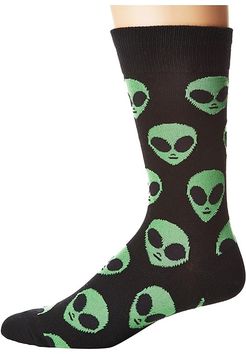 We Come in Peace (Black) Men's Crew Cut Socks Shoes