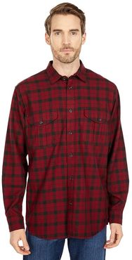 Lightweight Alaskan Guide Shirt (Oxblood/Black Plaid) Men's Long Sleeve Button Up