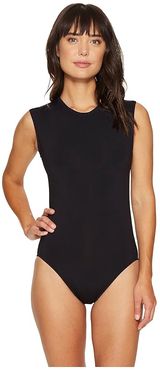 Active Cap Sleeve Maillot One-Piece (Black) Women's Swimsuits One Piece