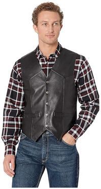 Leather Vest (Black) Men's Jacket