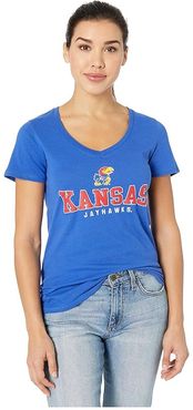 Kansas Jayhawks University V-Neck Tee (Royal 4) Women's T Shirt