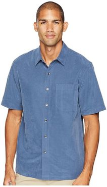 Desert Pucker S/S (Collins Blue 2) Men's Short Sleeve Button Up