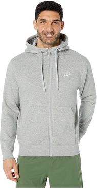 NSW Club Hoodie Full Zip (Dark Grey Heather/Matte Silver/White) Men's Sweatshirt