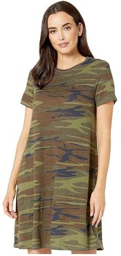 Eco-Jersey Printed Flare T-Shirt Dress (Camo) Women's Dress
