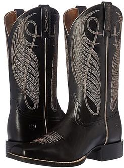 Round Up Wide Square Toe (Limousin Black) Cowboy Boots