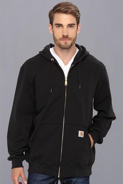 MW Hooded Zip Front Sweatshirt (Black) Men's Sweatshirt