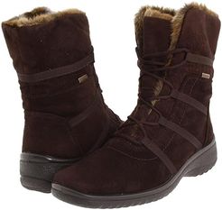 Magaly GORE-TEX(r) (Brown Synthetic Suede w/ Beige Fur Trim) Women's Lace-up Boots