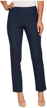 Pull-On Denim Ankle Pants (Blue) Women's Jeans