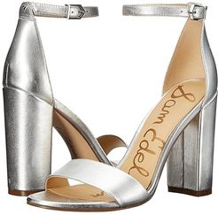 Yaro Ankle Strap Sandal Heel (Silver) Women's Dress Sandals