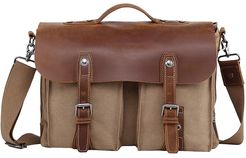 Hudson Canvas Messenger Bag (Khaki) Messenger Bags