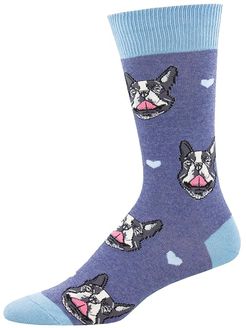 French Kiss (Blue Heather) Men's Crew Cut Socks Shoes