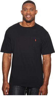 Big and Tall Classic Fit Crew Neck Pocket T-Shirt (RL Black) Men's T Shirt
