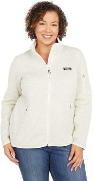 Plus Size Sweater Fleece Full Zip Jacket (Sailcloth) Women's Clothing