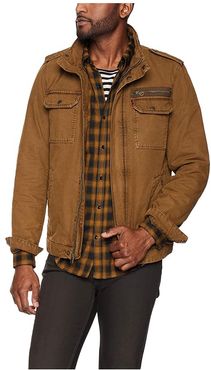 Two-Pocket Military Jacket with Polytwill Lining (Worker Brown) Men's Coat