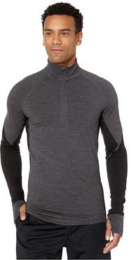 BodyfitZONE 260 Zone Long Sleeve Half Zip (Jet Heather/Black) Men's Clothing