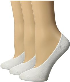 High Cut Cotton Liner 3-Pack (White) Women's Crew Cut Socks Shoes