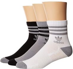 Originals Roller Quarter Sock 3-Pack (Light Onix/Black/White) Men's Quarter Length Socks Shoes