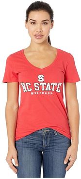 NC State Wolfpack University V-Neck Tee (Scarlet 2) Women's T Shirt
