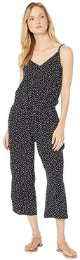Sea Swell Faux Wrap Cropped Jumpsuit with Pockets Cover-Up (Black) Women's Swimsuits One Piece