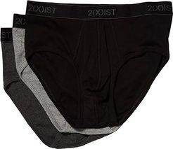 3-Pack ESSENTIAL Contour Pouch Brief (Black/Grey Heather/Charcoal Heather) Men's Underwear