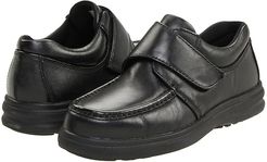 Gil (Black Leather) Men's Hook and Loop Shoes