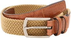 32MM Italian Woven Multi Cotton Elastic (Khaki) Men's Belts