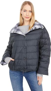 Reversible Quilted Puffer Jacket (Black) Women's Clothing