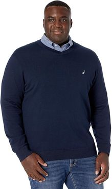 Big Tall Sweater V-Neck (Navy) Men's Clothing