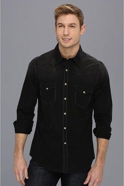 L/S Snap (Black 5) Men's Long Sleeve Button Up