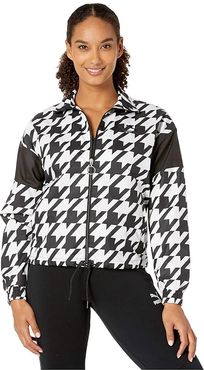 Trend All Over Print Woven Jacket (Black Houndstooth) Women's Coat