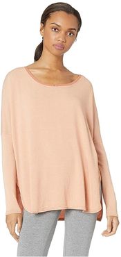 Shirttail Notch Front Tee (Pink Earth) Women's Clothing