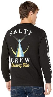 Tailed Long Sleeve Tee (Black) Men's Clothing