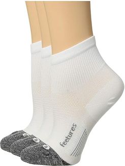 Elite Ultra Light Quarter 3-Pair Pack (White) Quarter Length Socks Shoes