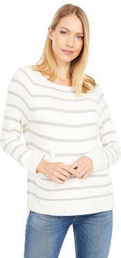 Cozychic Lite Striped Raglan Pullover (Pearl Multi) Women's Clothing