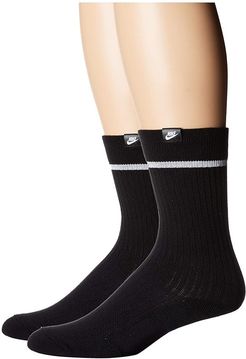 Sneaker Sox Essential Crew Socks 2-Pair Pack (Black/White/White) Crew Cut Socks Shoes