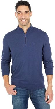 Skipjack 1/4 Zip (Heather True Navy) Men's Clothing