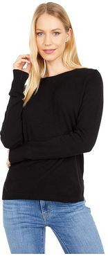 Cashmere Crew Neck Sweater (Black) Women's Sweater