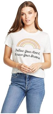 Follow Your Heart Linen Jersey Short Sleeve Tee (Salt) Women's Clothing