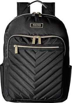 Polyester Twill Chevron Backpack (Black) Backpack Bags