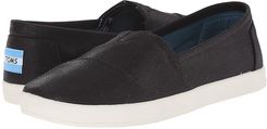 Avalon (Black Coated Canvas) Women's Slip on  Shoes