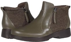 Bonnie (Military Green Leather/Flannel) Women's Shoes