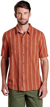 Salton Short Sleeve Shirt (Coconut Shell Stripe) Men's Clothing
