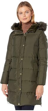 Horizontal Heavy Down w/ Flap Pockets Puffer Coat (Litchfield Loden) Women's Clothing