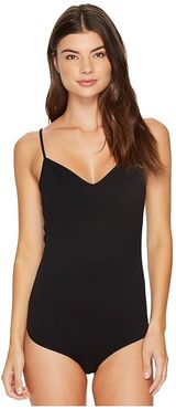 Cotton Sensation Spaghetti Bodysuit (Black) Women's Jumpsuit & Rompers One Piece